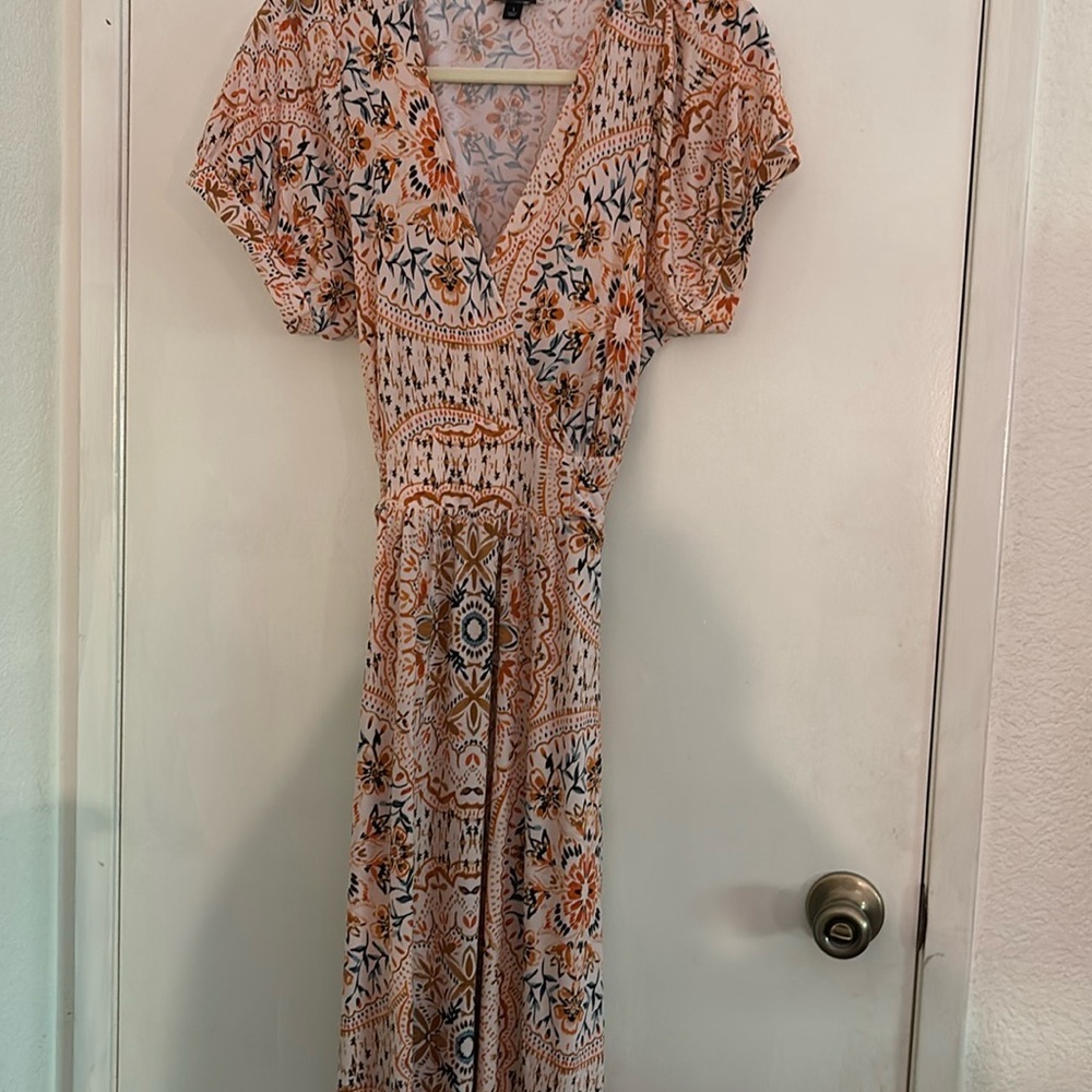 Torrid Orange and White Floral Maxi Dress